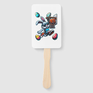 Happy Easter Basketball Boys Easter Bunny Funny Ea Hand Fan
