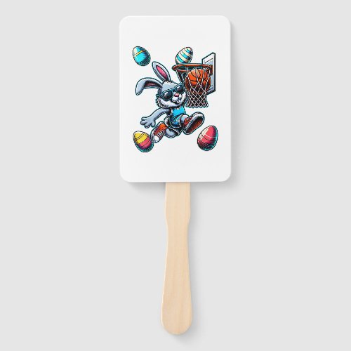 Happy Easter Basketball Boys Easter Bunny Funny Ea Hand Fan