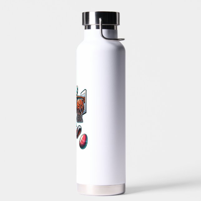 Happy Easter Basketball Boys Easter Bunny Funny Ea Water Bottle (Left)