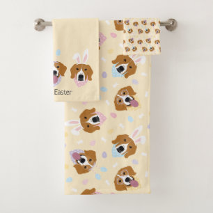 Happy Easter Beagle Dogs Bath Towel Set