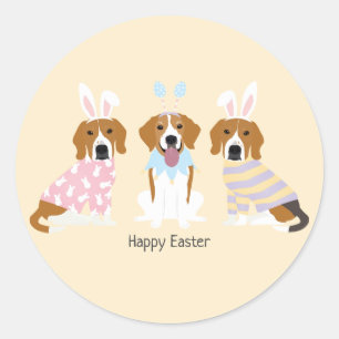 Happy Easter Beagle Dogs Classic Round Sticker