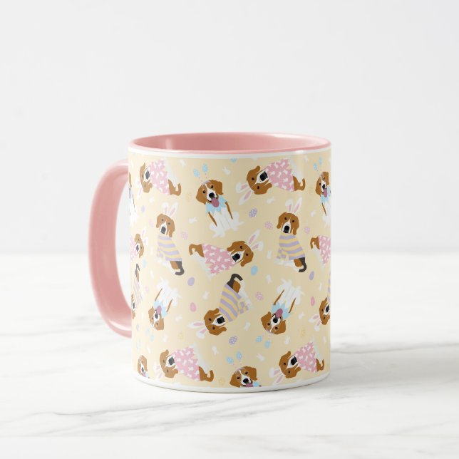 Happy Easter Beagle Dogs Mug (Front Left)