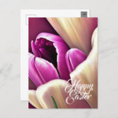 Happy Easter Beautiful Spring Tulips Postcard (Front/Back)