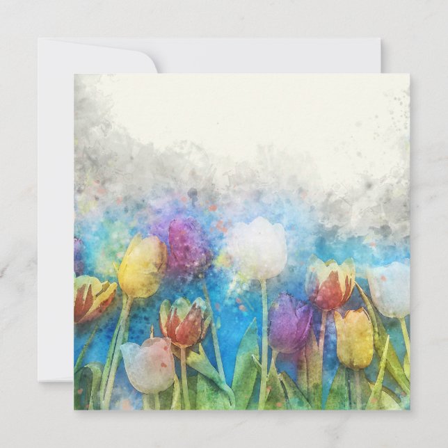 Happy Easter beautiful tulips Card (Back)