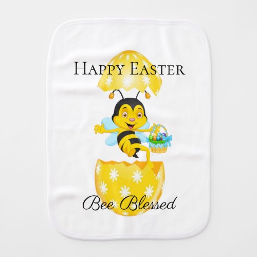 Happy Easter Bee Blessed Cartoon Baby Burp Cloth