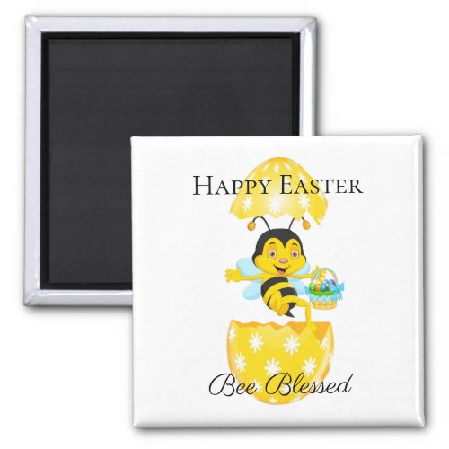 Happy Easter Bee Blessed Cartoon Magnet