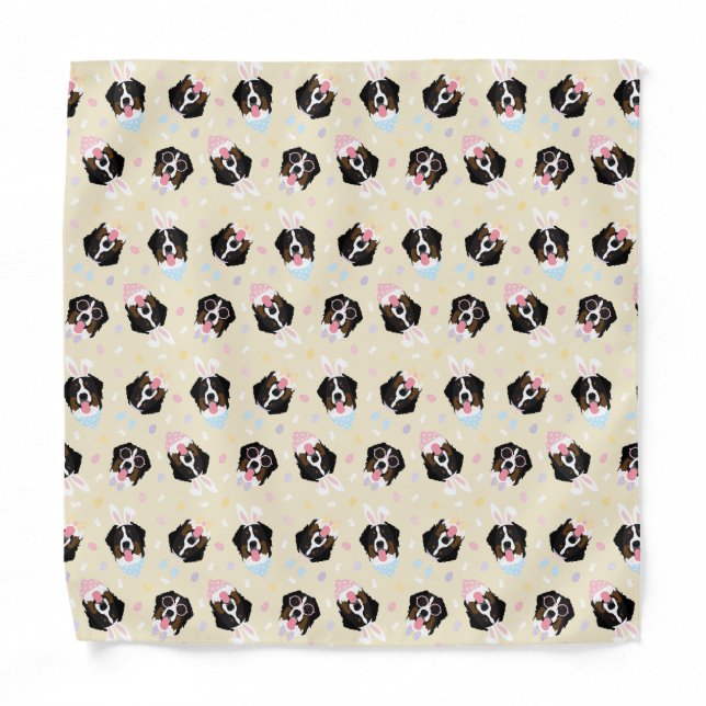 Happy Easter Bernese Mountain Dogs Bandana (Front)