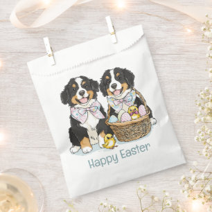 Happy Easter Bernese Mountain Dogs Favor Bag