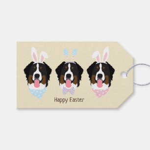 Happy Easter Bernese Mountain Dogs Gift Tags