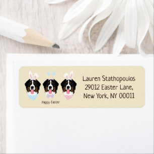 Happy Easter Bernese Mountain Dogs Label