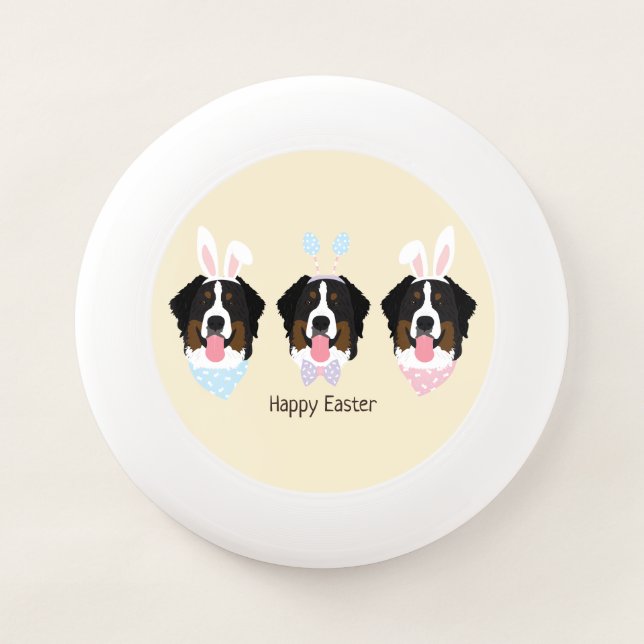 Happy Easter Bernese Mountain Dogs Wham-O Frisbee (Front)