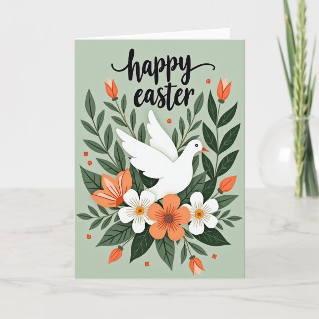 Happy Easter Bird Art Card (Front)