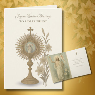 Happy Easter Blessings Prayer Resurrection Vintage Holiday Card