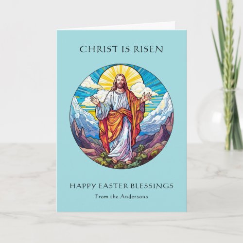 Happy Easter Blessings Religious Catholic Jesus Holiday Card