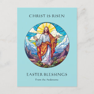 Happy Easter Blessings Religious Catholic Jesus Holiday Postcard