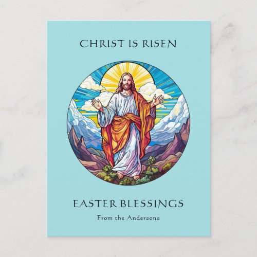 Happy Easter Blessings Religious Catholic Jesus Holiday Postcard