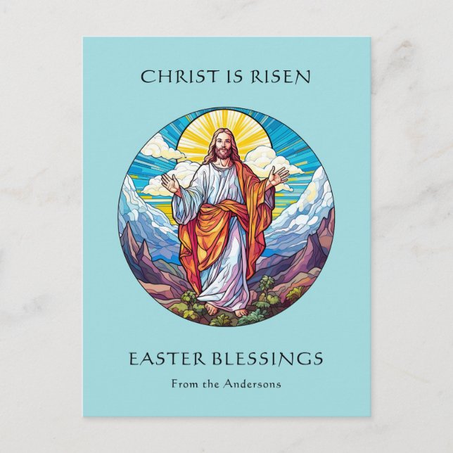 Happy Easter Blessings Religious Catholic Jesus Holiday Postcard (Front)