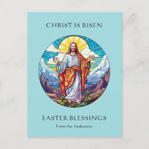 Happy Easter Blessings Religious Catholic Jesus Holiday Postcard