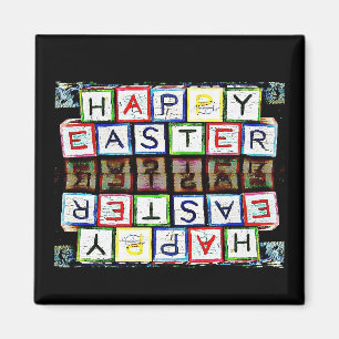 Happy Easter Blocks Magnet