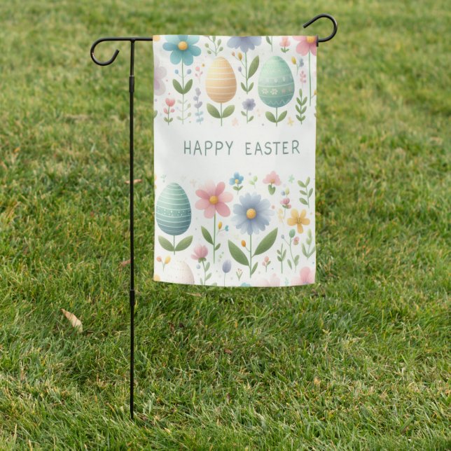 Happy Easter Blossoms Garden Flag (In SItu)