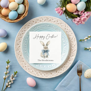 Happy Easter Blue bunny  Napkins