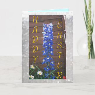 Happy Easter - Blue Dephinium Holiday Card