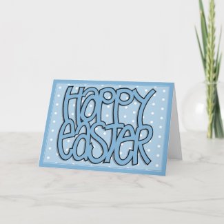 Happy Easter blue dot Card card