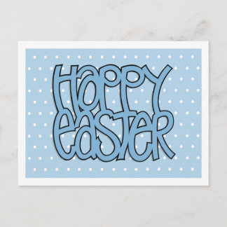 Happy Easter blue dot Postcard