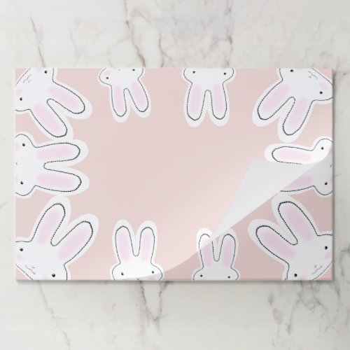 Happy Easter blush pink cute bunnies fun placemats