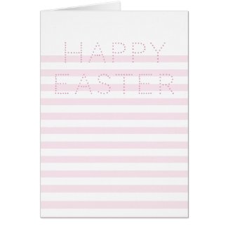 Happy Easter | Blush Pink Striped Easter Card