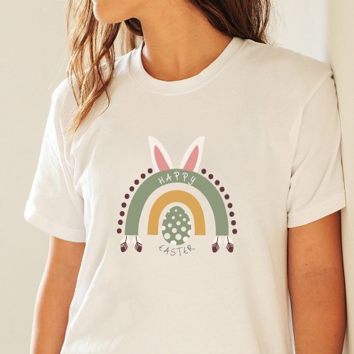 Happy Easter bohemian rainbow and egg T_Shirt