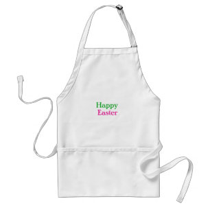 Happy easter boho green pink kids add name title adult apron