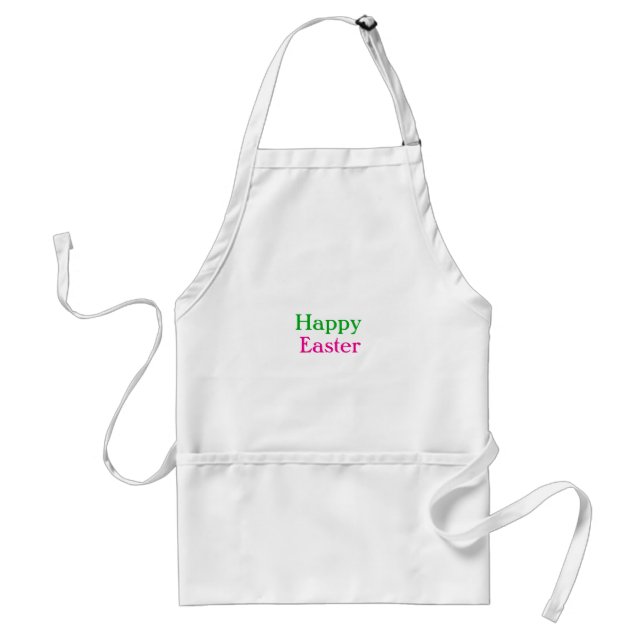 Happy easter boho green pink kids add name title adult apron (Front)