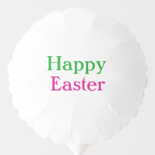 Happy easter boho green pink kids add name title balloon