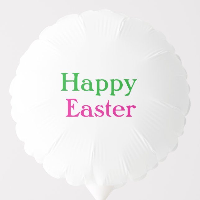 Happy easter boho green pink kids add name title balloon (Front)
