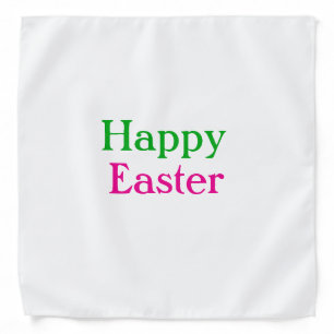 Happy easter boho green pink kids add name title bandana