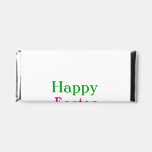 Happy easter boho green pink kids add name title hershey bar favors