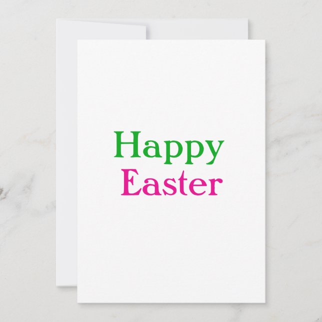Happy easter boho green pink kids add name title invitation (Front)