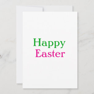 Happy easter boho green pink kids add name title invitation