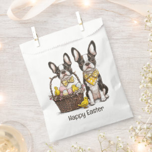 Happy Easter Boston Terrier Dogs Favor Bag