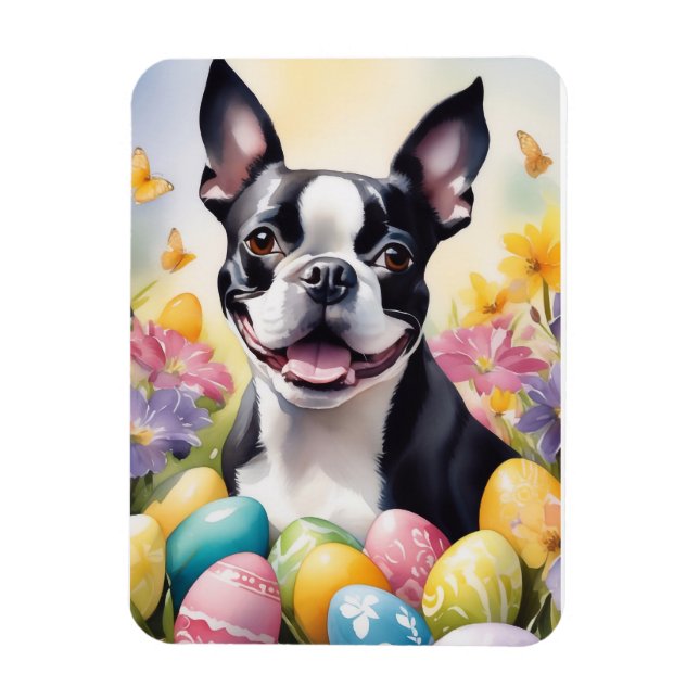 Happy Easter Boston Terrier Magnet (Vertical)
