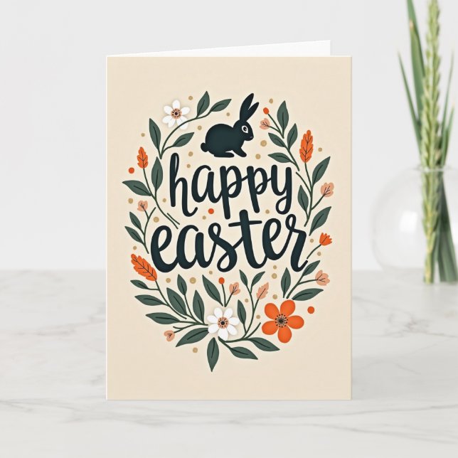 Happy Easter Botanical Card (Front)