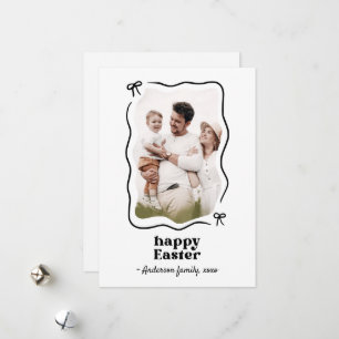 Happy Easter Bow Frame Photo Holiday Card