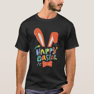 Happy Easter Bow Ladies Missy Bunny Rabbit Ear Kid T-Shirt