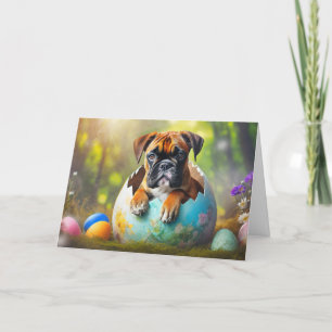 Happy Easter Boxer puppy Holiday Card