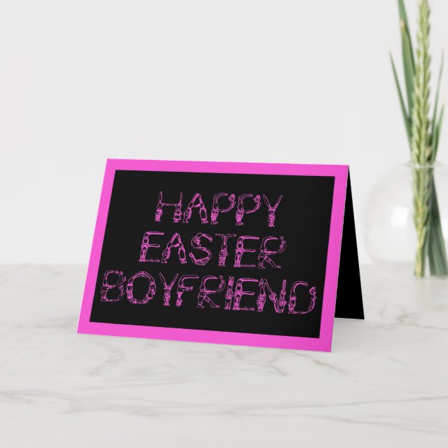 HAPPY EASTER BOYFRIEND BUNNY RABBITS HOLIDAY CARD (Front)