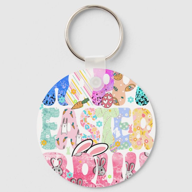 happy easter bruh (2), retro, vintage keychain (Front)