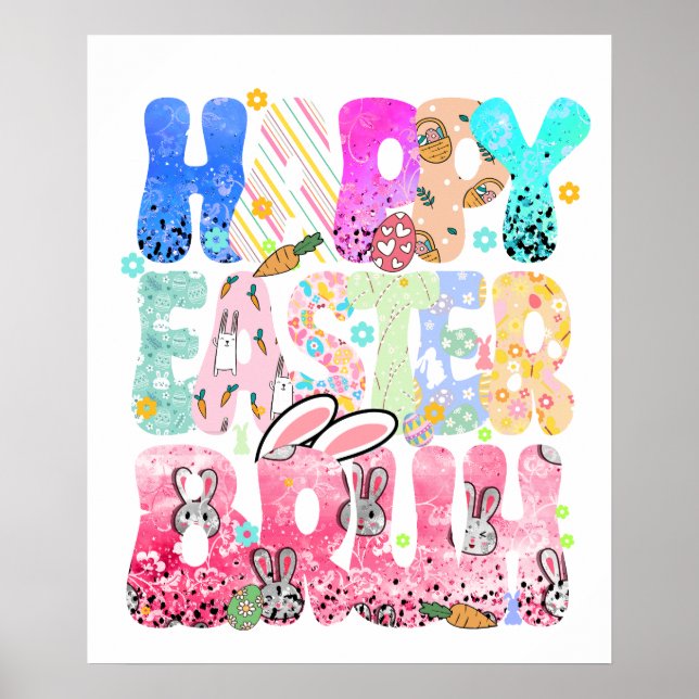 happy easter bruh (2), retro, vintage poster (Front)