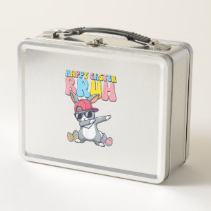Happy Easter Bruh Bunny Dab Rabbit Dance Boys Kids Metal Lunch Box