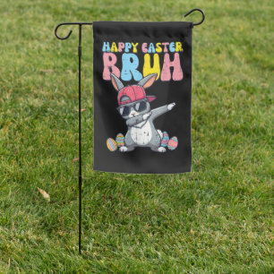 Happy Easter Bruh Bunny Dab Rabbit Dance Garden Flag